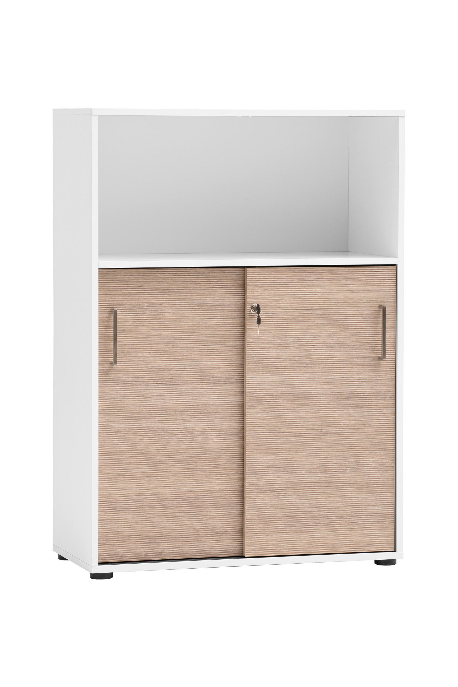 AKTENSCHRANK Weiß, Beige  - Beige/Weiß, MODERN, Holzwerkstoff (80,1/113,4/38,2cm) - MID.YOU