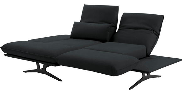 ECKSOFA in Echtleder Grau 130/210 cm - Gelb/Schwarz, Design, Leder/Metall (130/210cm) - Dieter Knoll