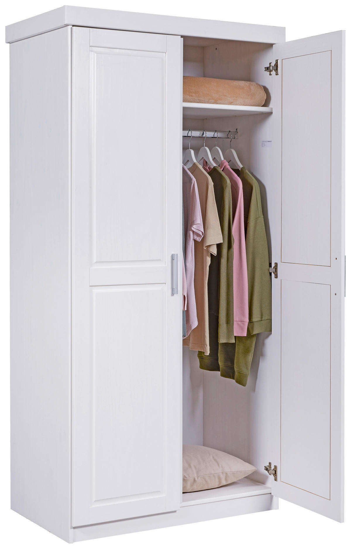 DREHTÜRENSCHRANK  in Weiß  - Silberfarben/Weiß, LIFESTYLE, Holz/Kunststoff (95/190/55cm) - MID.YOU