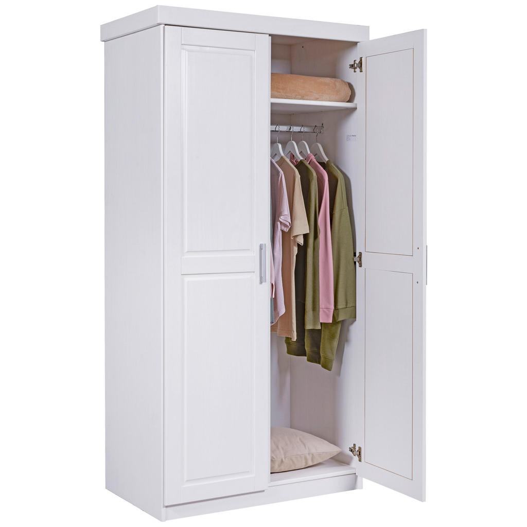 Thumbnail - Mid.you Drehtürenschrank, Weiß, Kunststoff, Kiefer, massiv, 1 Fächer, 95x190x55 cm, Schlafzimmer, Kleiderschränke, Dreht...