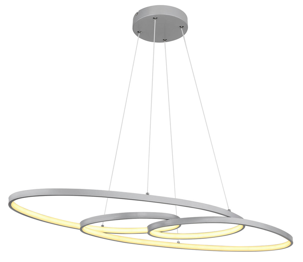 ZÁVĚSNÉ LED SVÍTIDLO, 100/36/120 cm - barvy stříbra/opál, Design, kov/plast (100/36/120cm) - Globo