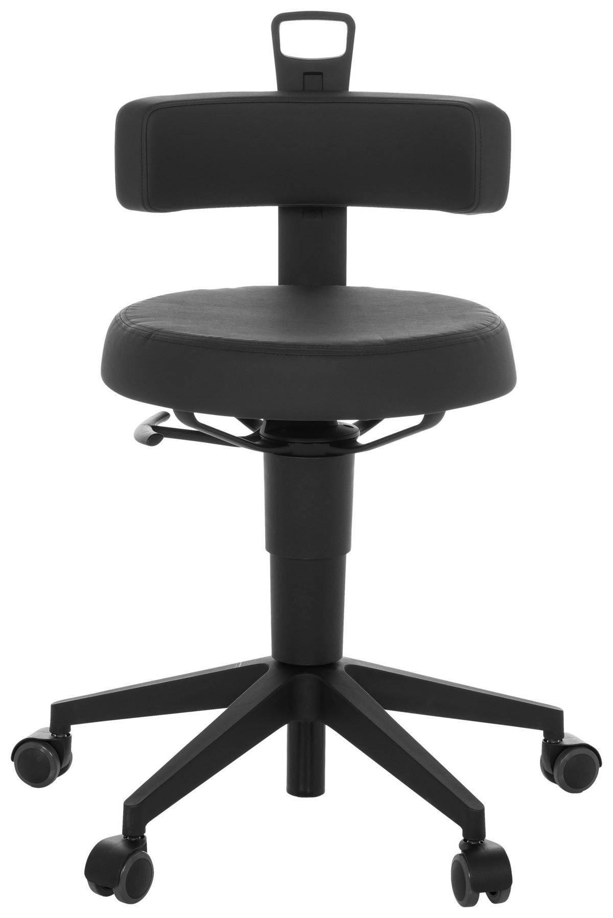 KONTORSPALL  svart  - svart, Basics, läder/plast (40/74-86/46cm) - MID.YOU