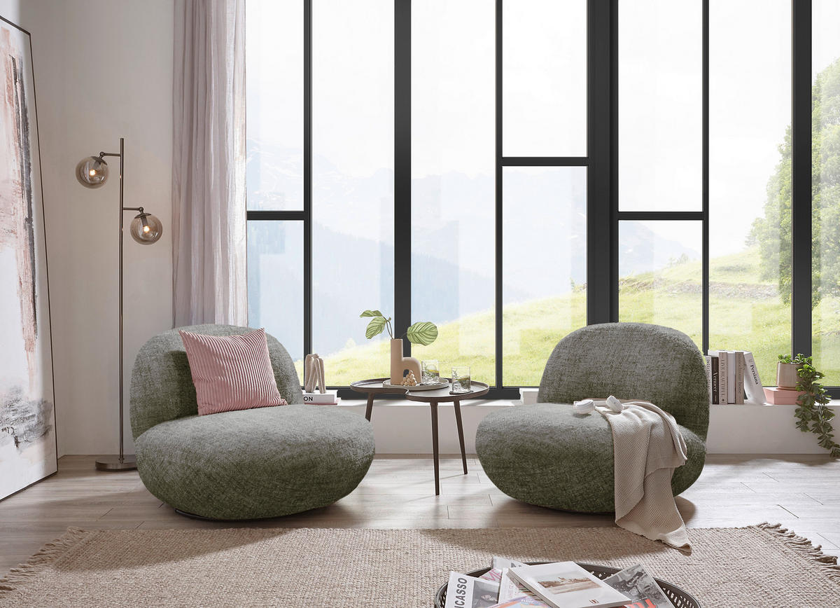 FÅTÖLJ i textil grå  - svart/grå, Modern, metall/textil (85/70/99cm) - MID.YOU
