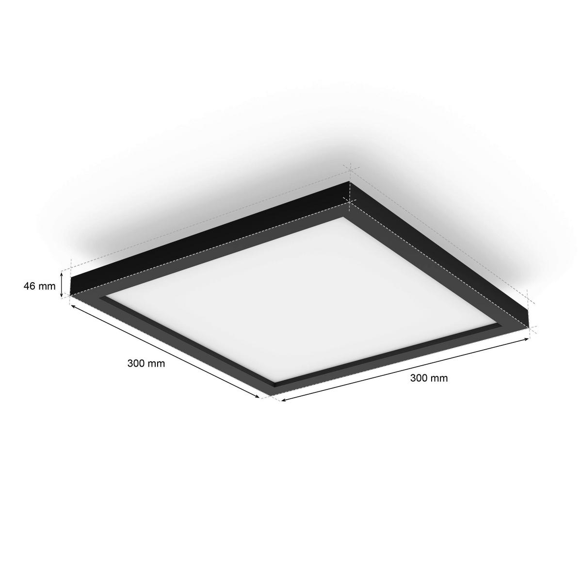 DECKENLEUCHTE 30/30/4,6 cm    - Schwarz, Design, Metall (30/30/4,6cm) - Philips HUE