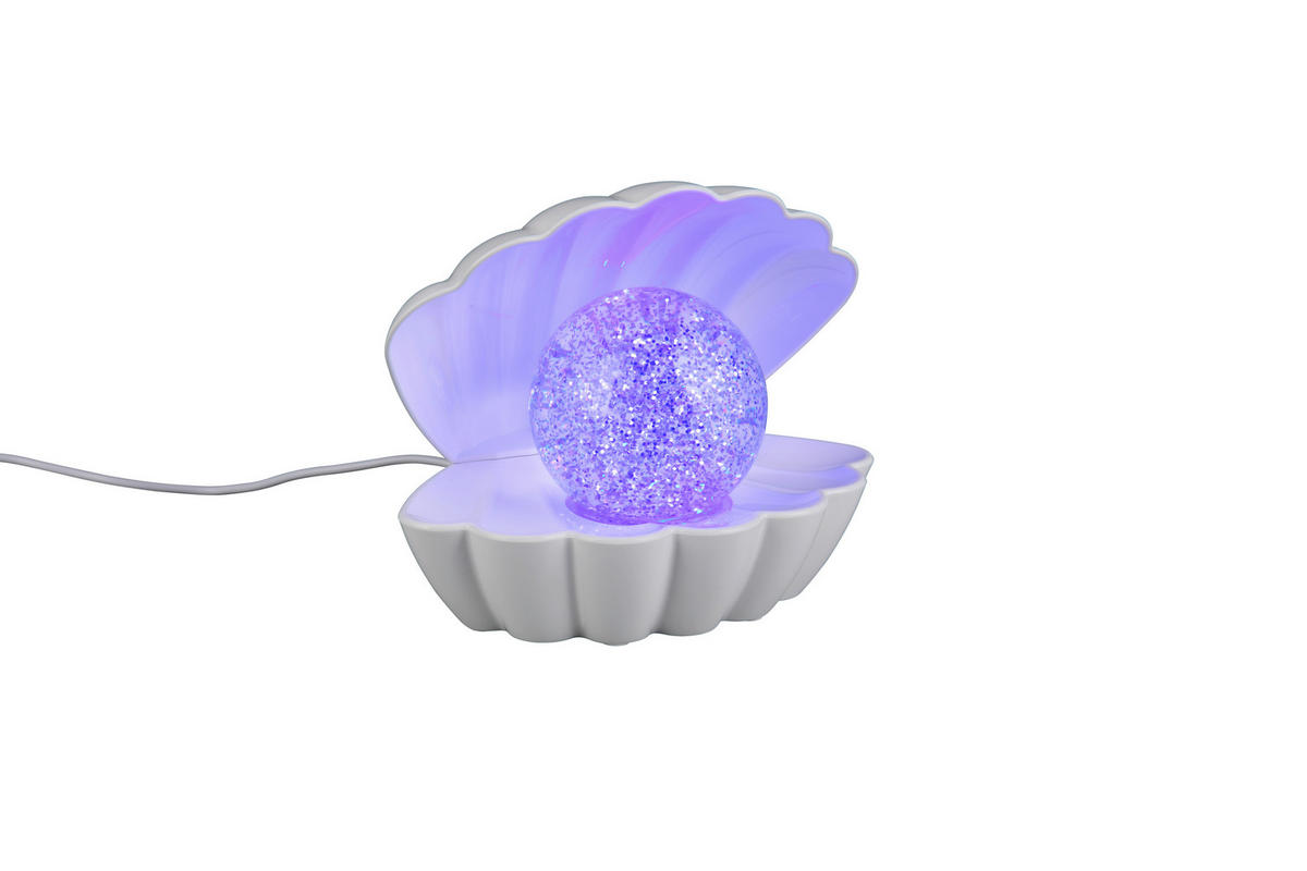 LED-TISCHLEUCHTE Shelly 17,5/14,5 cm  - Transparent/Weiß, Design, Kunststoff (17,5/14,5cm)