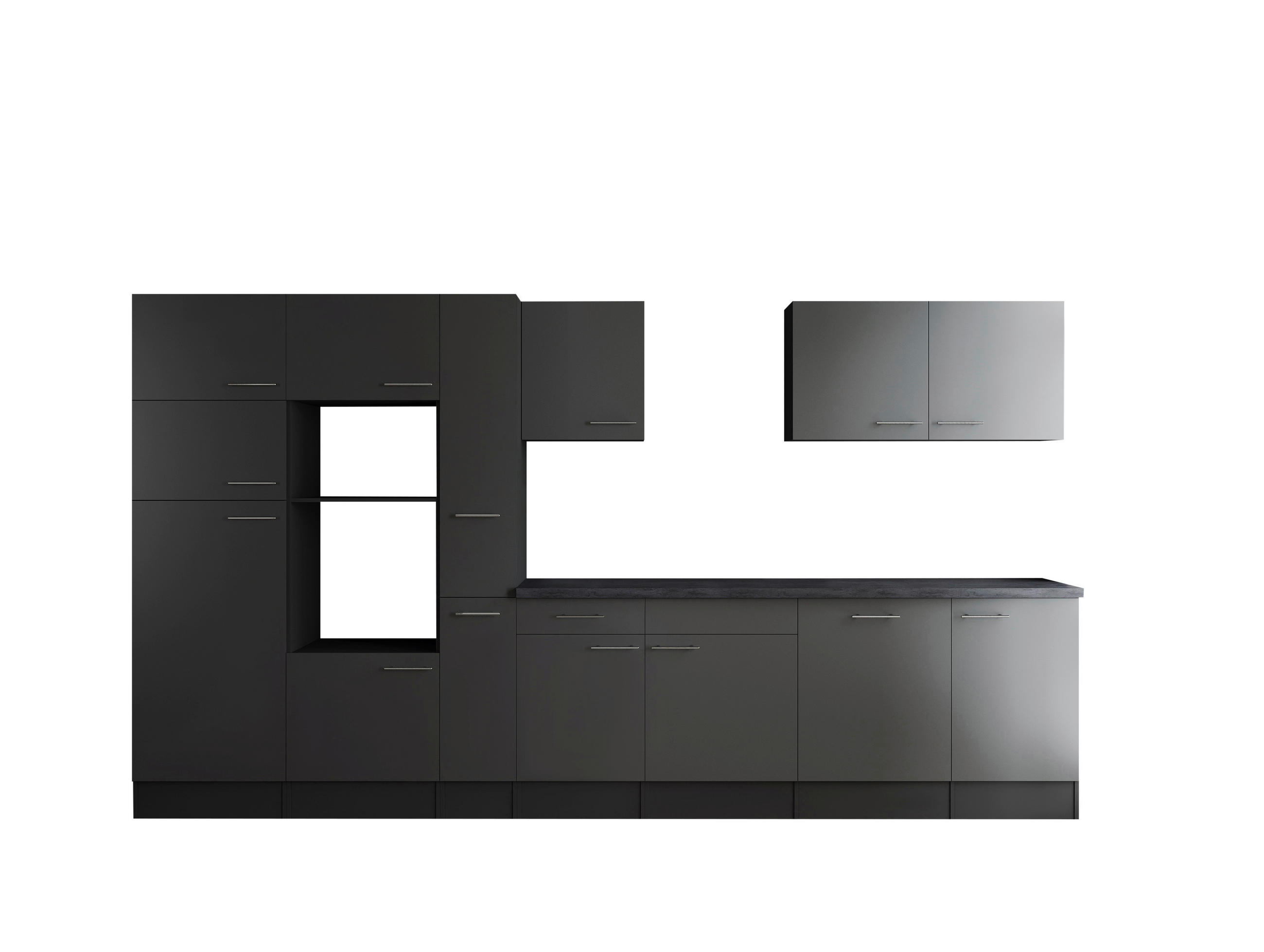 MODULKÖK UTAN VITVAROR 370 cm i grå - silver/grå, Design, metall/trämaterial (370cm) - Respekta