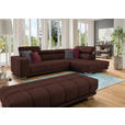 ECKSOFA in Chenille Rotbraun  - Chromfarben/Rotbraun, Design, Textil (301/207cm) - Xora