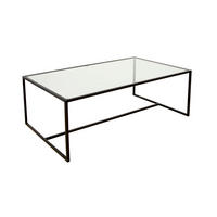 COUCHTISCH Metall, Glas 100/60/36 cm  - Schwarz, Design, Glas/Metall (100/60/36cm) - Novel