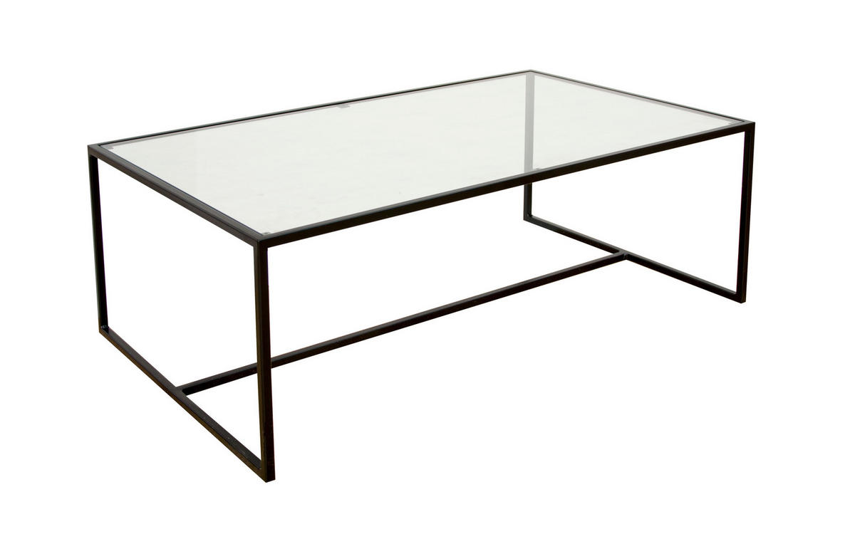 COUCHTISCH Metall, Glas 100/60/36 cm  - Schwarz, Design, Glas/Metall (100/60/36cm) - Novel