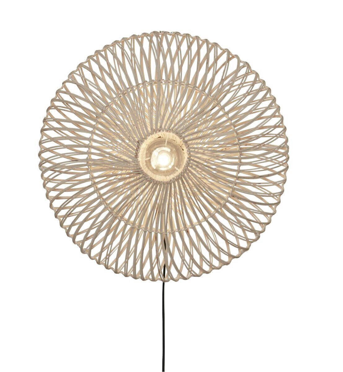 NÁSTĚNNÉ SVÍTIDLO, 55/14 cm  - bílá, Trend, přírodní materiály (55/14cm) - Good & Mojo