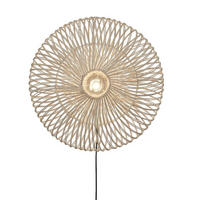 NÁSTĚNNÉ SVÍTIDLO, 55/14 cm  - bílá, Trend, přírodní materiály (55/14cm) - Good & Mojo