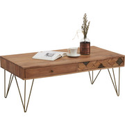 KONFERENČNÍ STOLEK, akácie, barvy akácie, bronzová - bronzová/barvy akácie, Trend, kov/dřevo (115/60/45cm) - Ambia Home