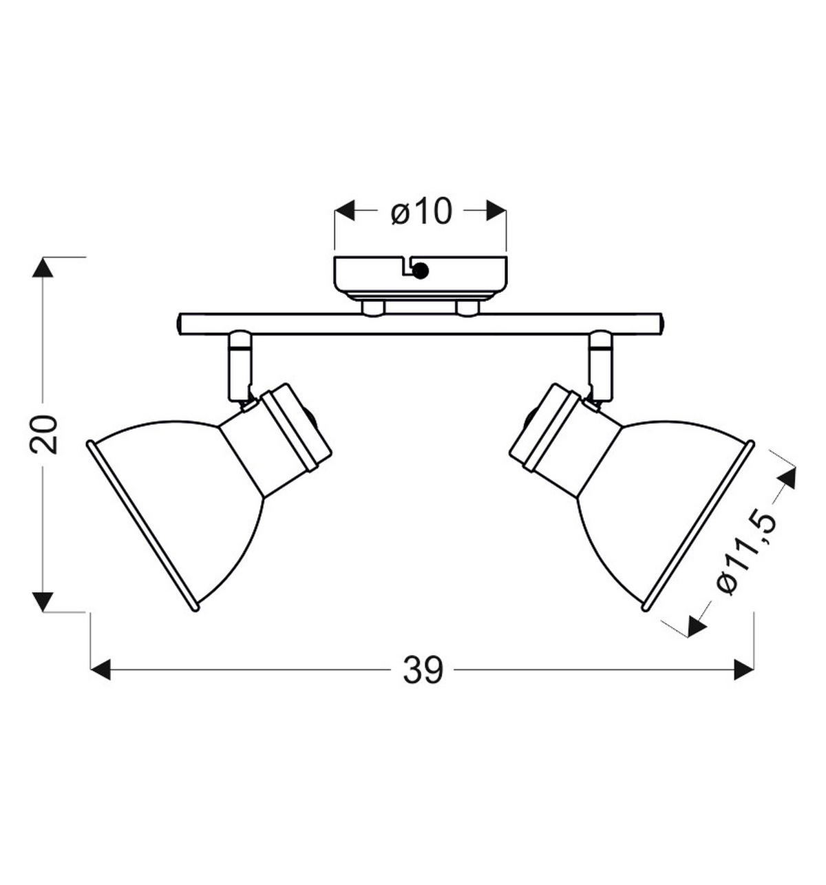 DECKENLEUCHTE    11.5/39/20 cm  - Basics, Metall (11.5/39/20cm)
