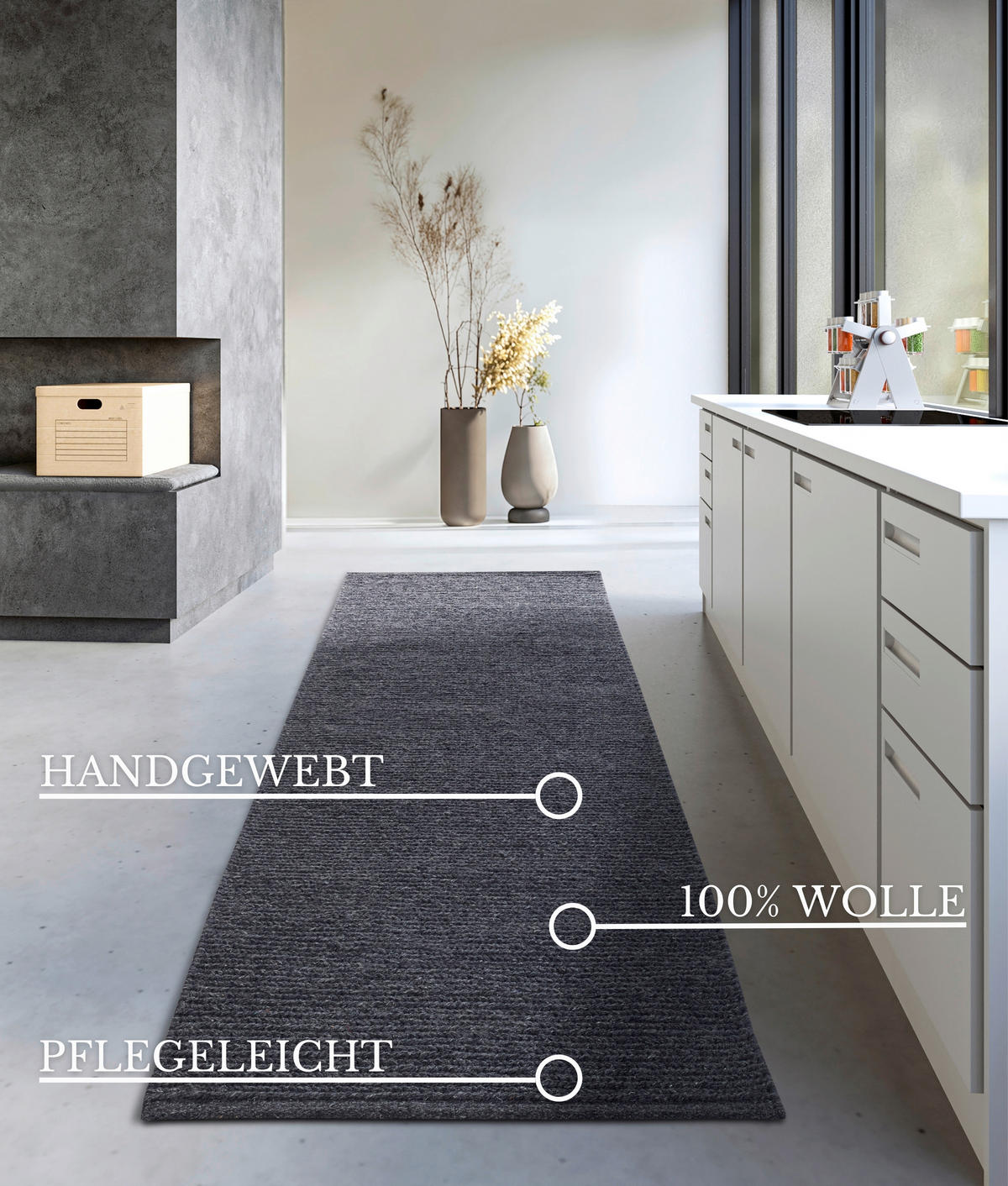LÄUFER 80/200 cm Kollektion 1748  - Anthrazit, Basics, Textil (80/200cm) - Villeroy & Boch