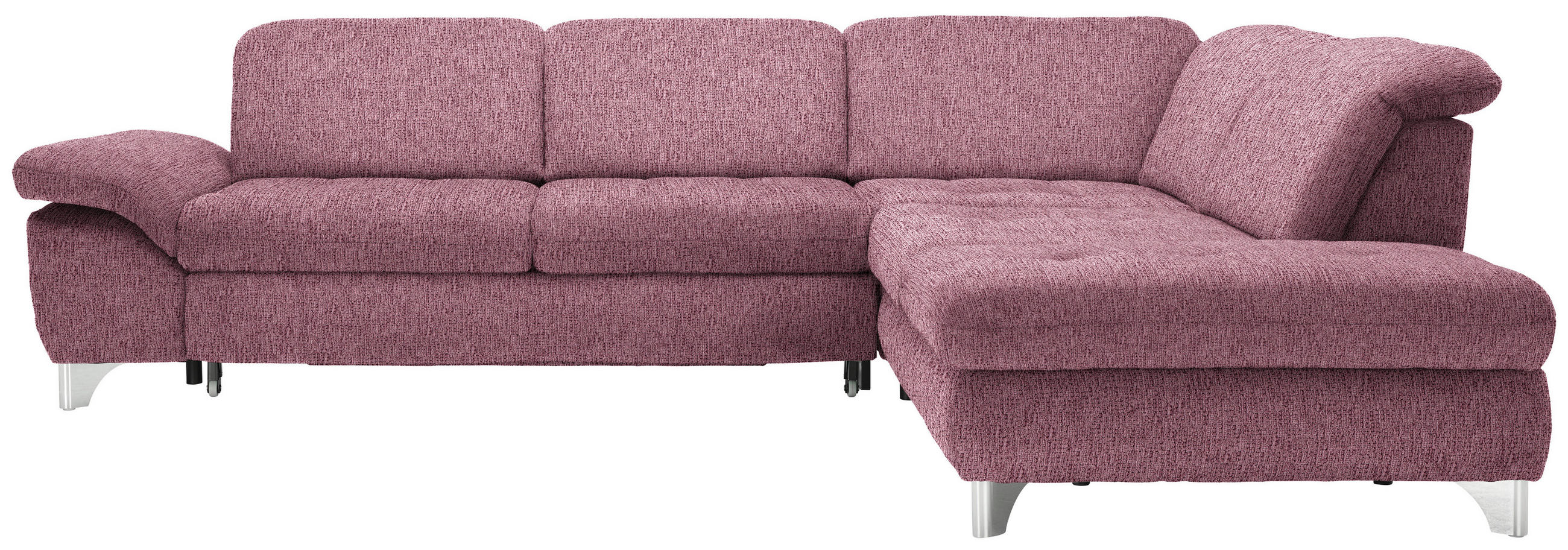 ECKSOFA in Webstoff Rot  319/260 cm  - Chromfarben/Rot, Design, Textil/Metall (319/260cm) - Beldomo Style