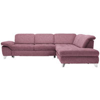 ECKSOFA in Webstoff Rot  319/260 cm  - Chromfarben/Rot, Design, Textil/Metall (319/260cm) - Beldomo Style