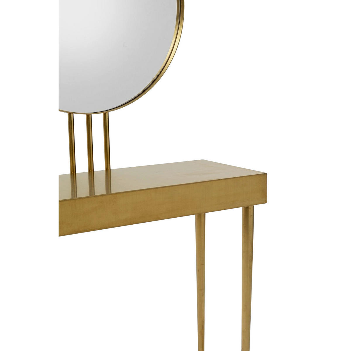 SCHMINKTISCH in Goldfarben, Messingfarben  - Messingfarben/Goldfarben, Trend, Glas/Metall (70/32/153cm) - Kare-Design