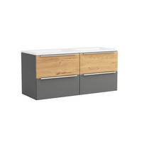 WASCHTISCHKOMBI  - Wildeiche/Edelstahlfarben, Trend, Holzwerkstoff/Stein (120/54/47cm) - Held