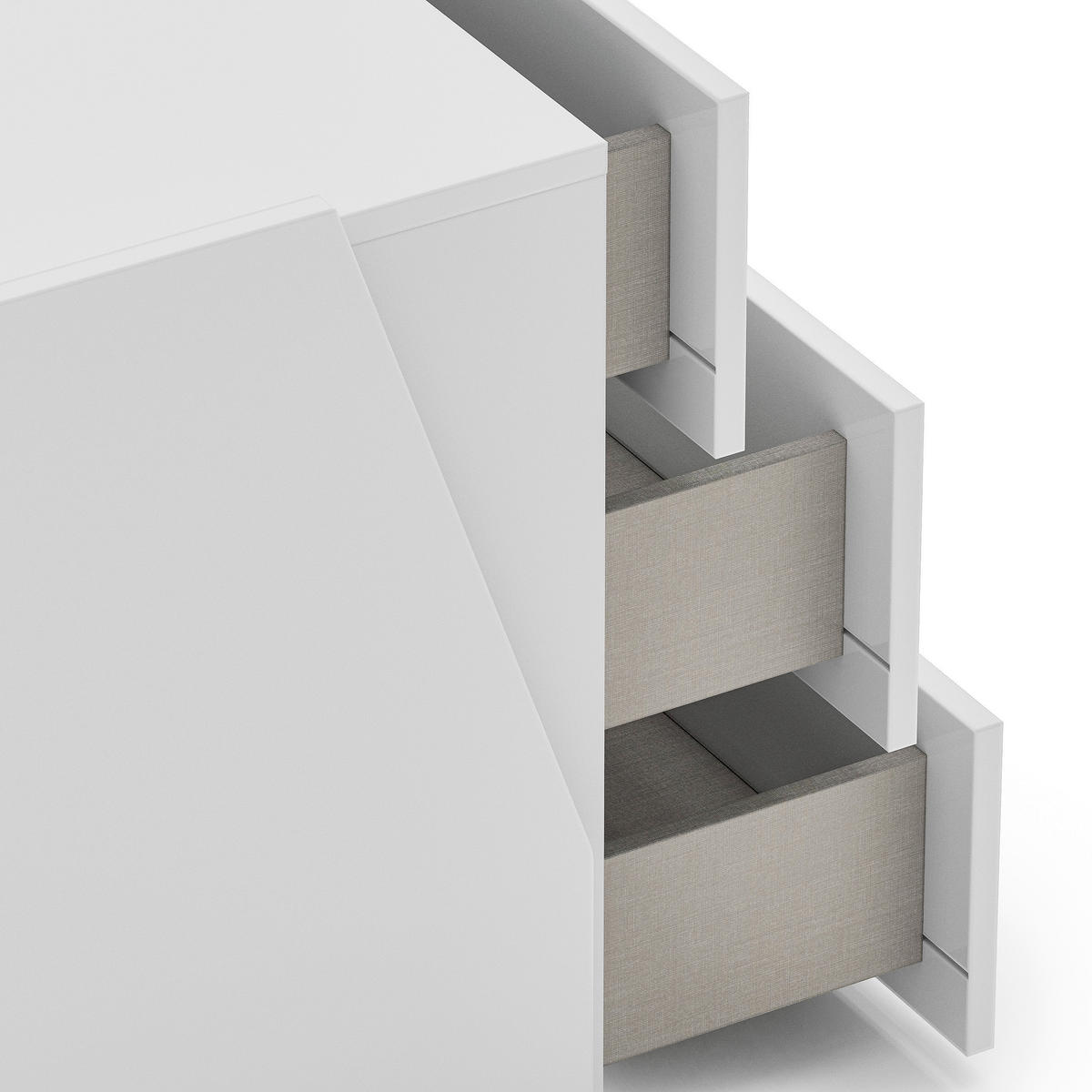 NACHTSCHRANK 48,3/59,5/44,3 cm  - Schwarz/Weiß, Design, Holzwerkstoff/Kunststoff (48,3/59,5/44,3cm) - Novel