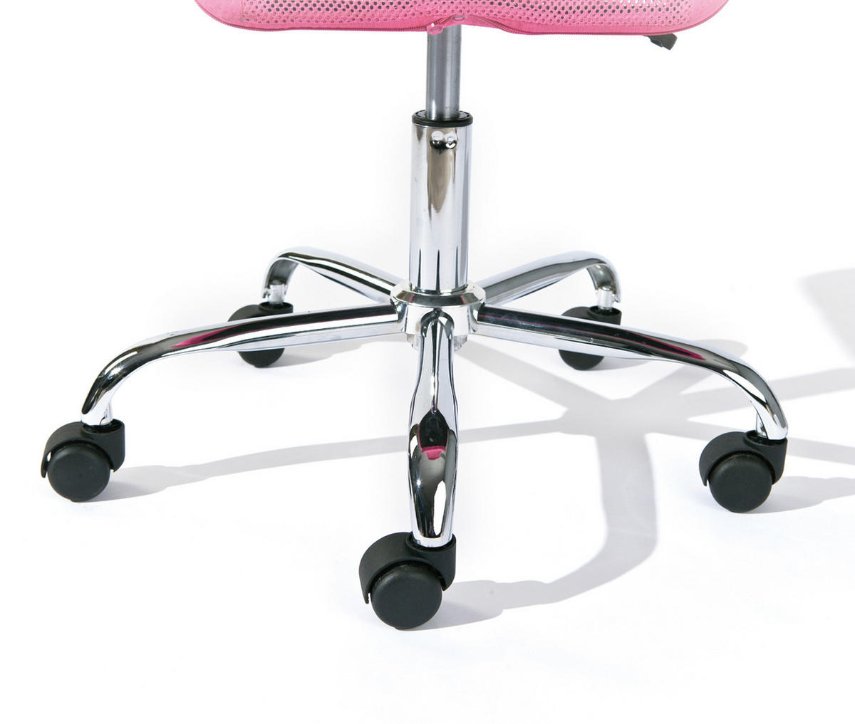 JUGENDDREHSTUHL Netz Pink  - Chromfarben/Pink, Design, Kunststoff/Textil (43/88-98/56cm) - Carryhome