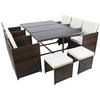 GARTENTISCHGRUPPE   - Creme/Braun, Modern, Glas/Kunststoff - Gardenson