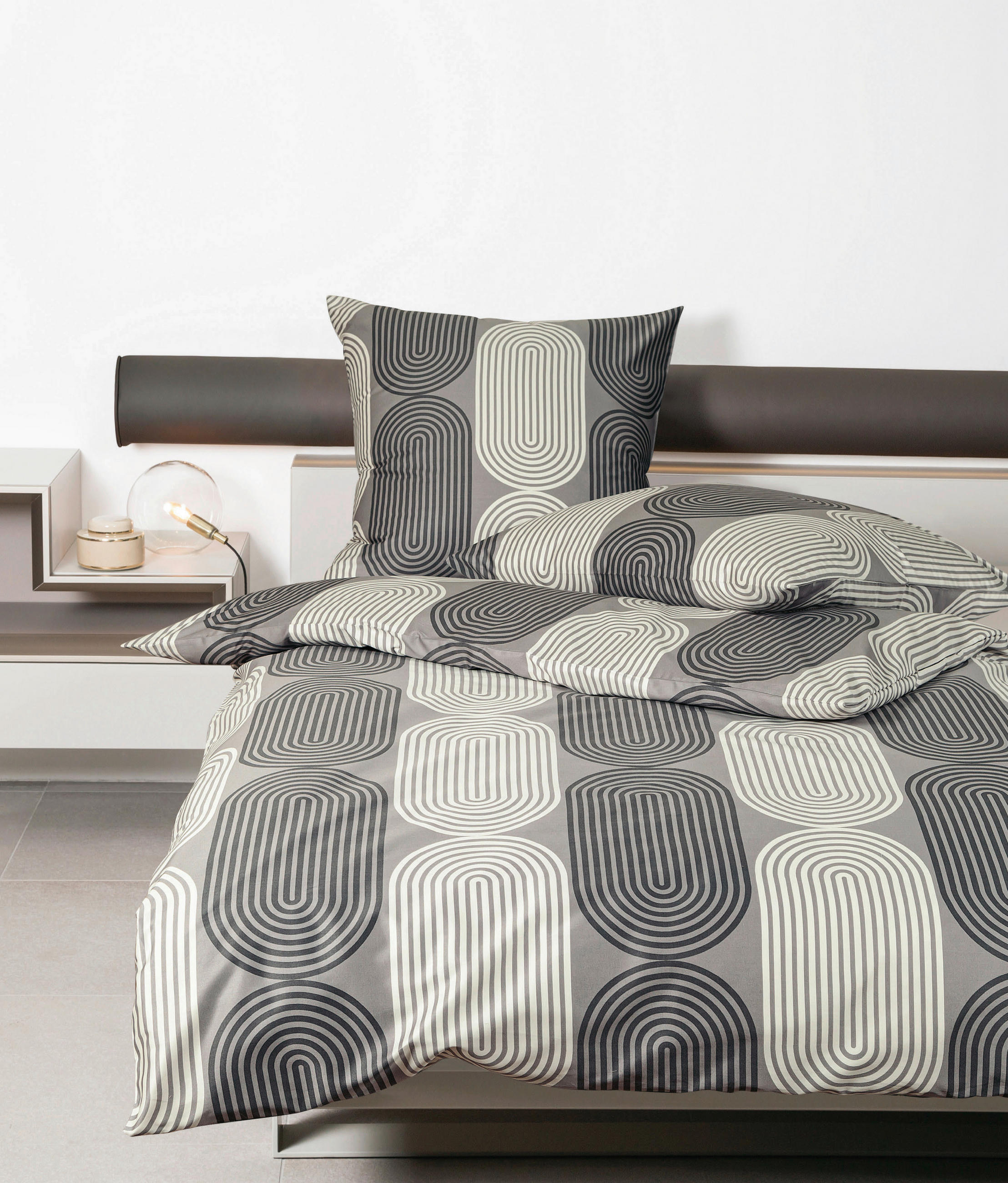 BETTWÄSCHE J.D. Makosatin 155/220 cm  - Taupe/Grau, Basics, Textil (155/220cm) - Janine