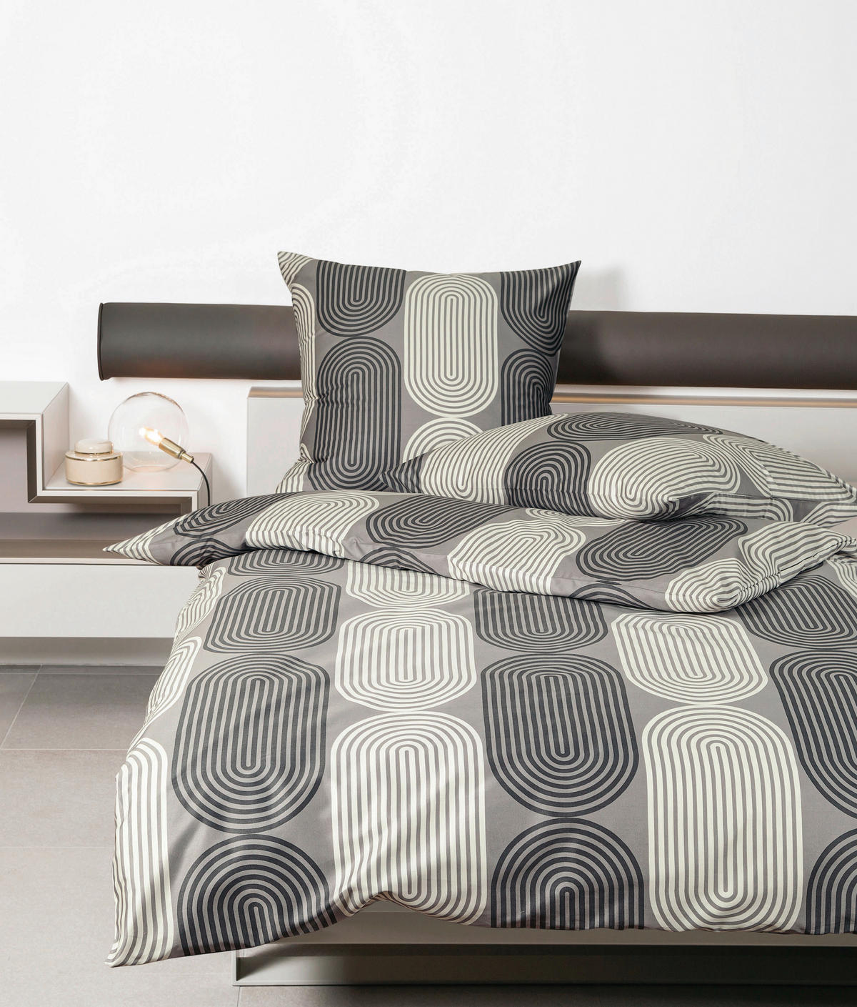 BETTWÄSCHE J.D. Makosatin 155/220 cm  - Taupe/Grau, Basics, Textil (155/220cm) - Janine