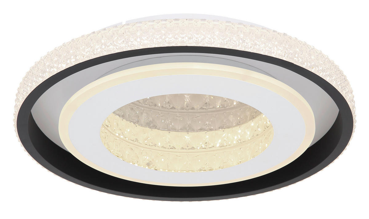 LED MENNYEZETI LÁMPA - fekete/fehér, Trend, műanyag/Üveg (50/8cm) - Novel
