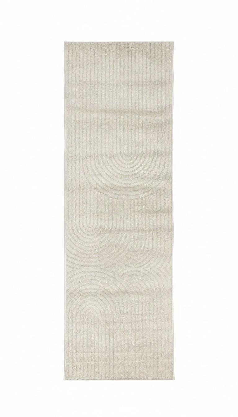 VÄVD MATTA 80/250 cm  - cremefärgad, Klassisk, textil (80/250cm)