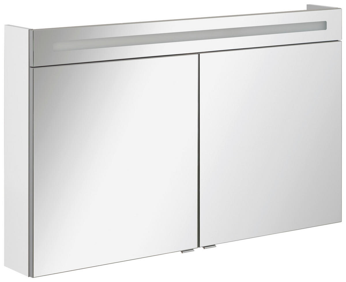 SPIEGELSCHRANK 120/71/16 cm  - Alufarben/Weiß, MODERN, Glas/Holzwerkstoff (120/71/16cm) - MID.YOU