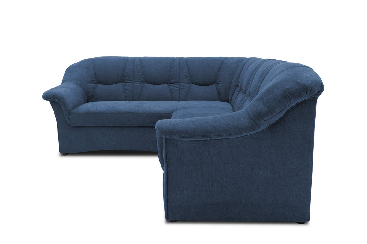 ECKSOFA Dunkelblau Mikrofaser  - Schwarz/Dunkelblau, KONVENTIONELL, Kunststoff/Textil (190/240cm) - MID.YOU