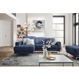 ECKSOFA in Webstoff Dunkelblau  187/260 cm  - Chromfarben/Dunkelblau, Design, Textil/Metall (187/260cm) - Xora