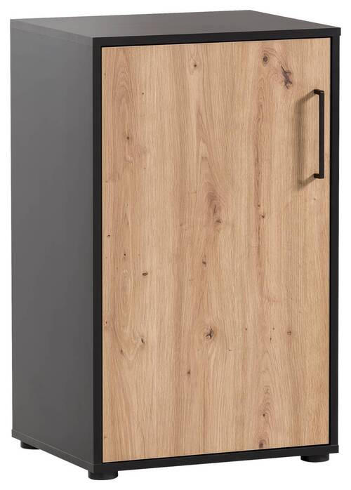 AKTENSCHRANK Schwarz, Eiche Artisan  - Schwarz/Eiche Artisan, MODERN, Holzwerkstoff (50,95/83,6/41cm) - MID.YOU