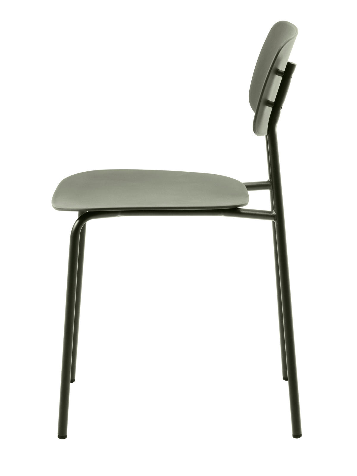 STUHL-SET 4 Stück stapelbar, abwischbar   - Olivgrün, MODERN, Kunststoff/Metall (43,5/79/61cm) - Livetastic