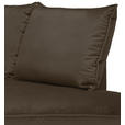 ECKSOFA  in Samt Braun Rückenkissen, Rücken echt  241/200 cm  - Schwarz/Braun, Design, Textil/Metall (241/200cm) - Carryhome
