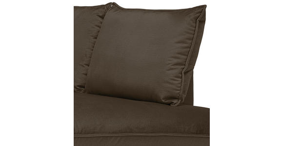 ECKSOFA  in Samt Braun Rückenkissen, Rücken echt  241/200 cm  - Schwarz/Braun, Design, Textil/Metall (241/200cm) - Carryhome