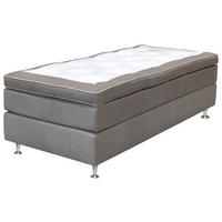 KONTINENTALSÄNG 90/200 cm  i grå  - svart/grå, Klassisk, metall/trä (90/200cm)
