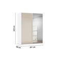 SCHWEBETÜRENSCHRANK 201/223/68 cm 2-türig Weiß, Champagner  - Champagner/Weiß, KONVENTIONELL, Glas/Holzwerkstoff (201/223/68cm) - Novel
