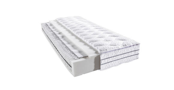 TASCHENFEDERKERNMATRATZE 90/190 cm Höhe ca. 24 cm  - Weiß, Basics, Textil (90/190cm) - Novel