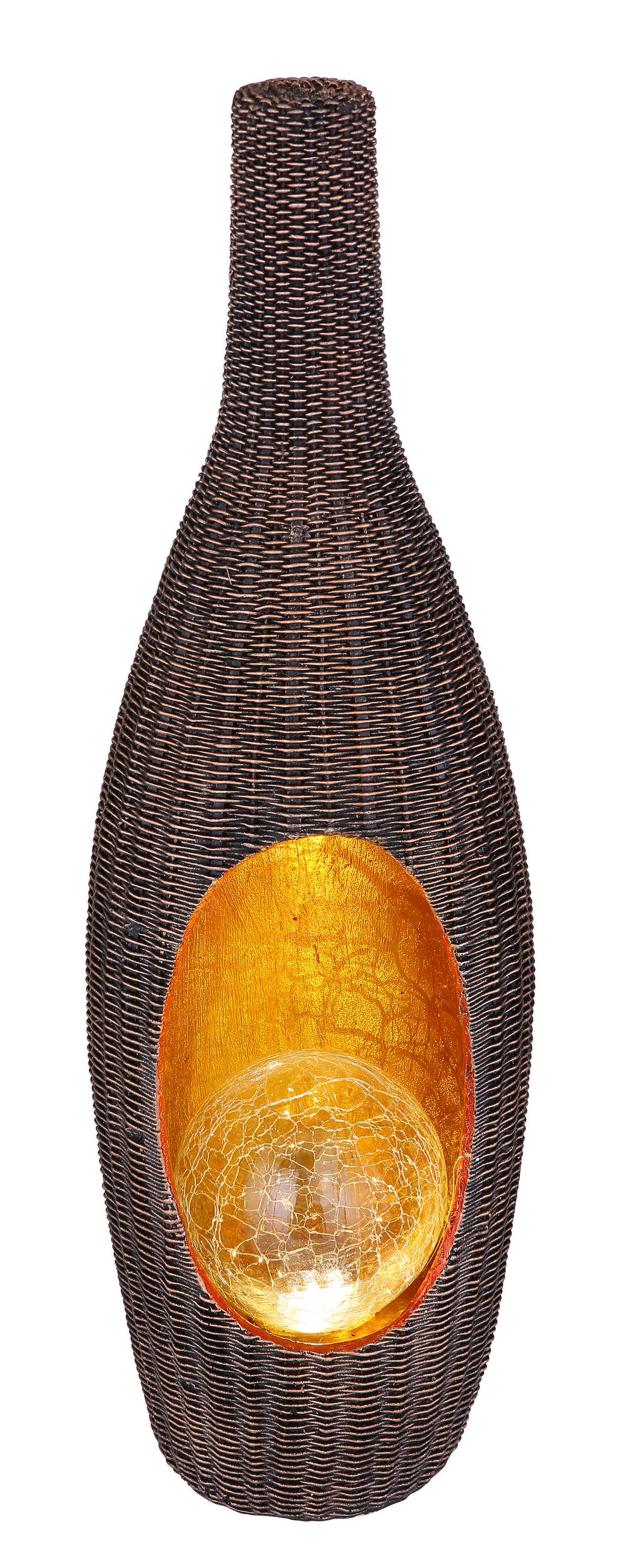 SOLARLEUCHTE 14,3/13/45,5 cm   - Goldfarben/Braun, Design, Glas/Kunststoff (14,3/13/45,5cm) - Globo