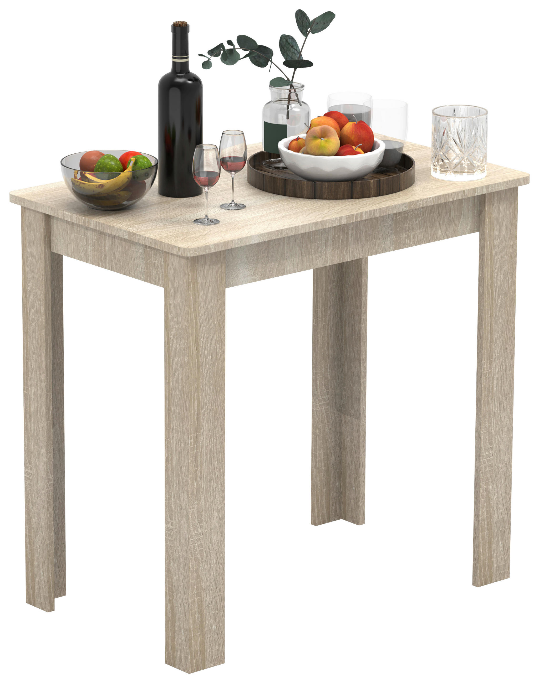 ESSTISCH rechteckig Sonoma Eiche  - Weiß/Sonoma Eiche, MODERN, Holzwerkstoff (80/76/50cm) - MID.YOU