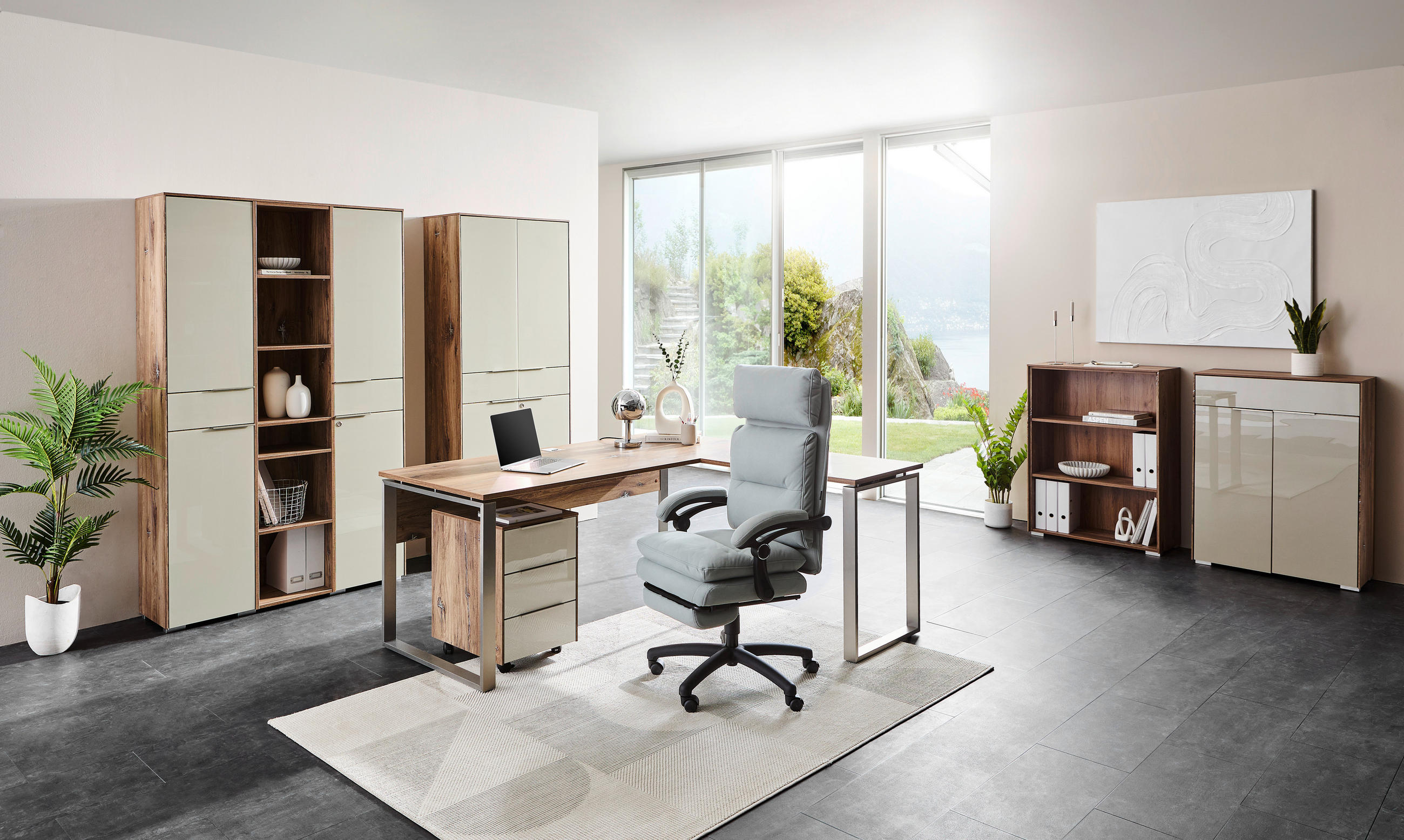 DREHSTUHL Anthrazit  - Anthrazit/Schwarz, MODERN, Kunststoff/Textil (53/124-132/50cm) - Topstar