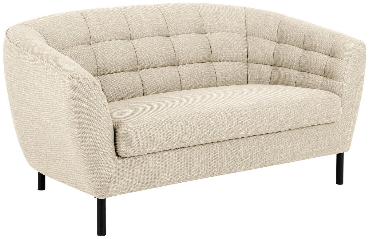 KÉTÜLÉSES KANAPÉ textil krémszínű  - krémszínű/fekete, Design, textil/fém (150/78/84cm) - MID.YOU