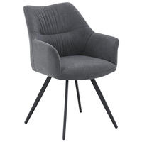 NASLANJAČ, kovina, tekstil siva  - siva, Design, kovina/tekstil (58/86/62,5cm) - Carryhome