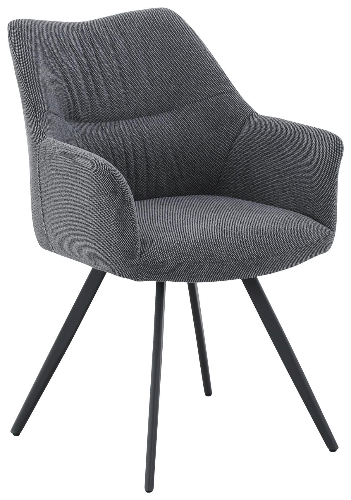 NASLANJAČ, kovina, tekstil siva  - siva, Design, kovina/tekstil (58/86/62,5cm) - Carryhome