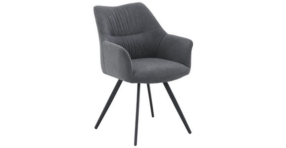 ARMLEHNSTUHL  Typenauswahl Webstoff  - Grau, Design, Textil/Metall (58/86/62,5cm) - Carryhome