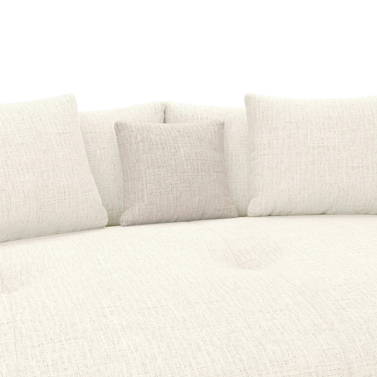MEGASOFA Chenille Creme  - Hellbraun/Beige, Trend, Kunststoff/Textil (238/80/140cm) - MID.YOU