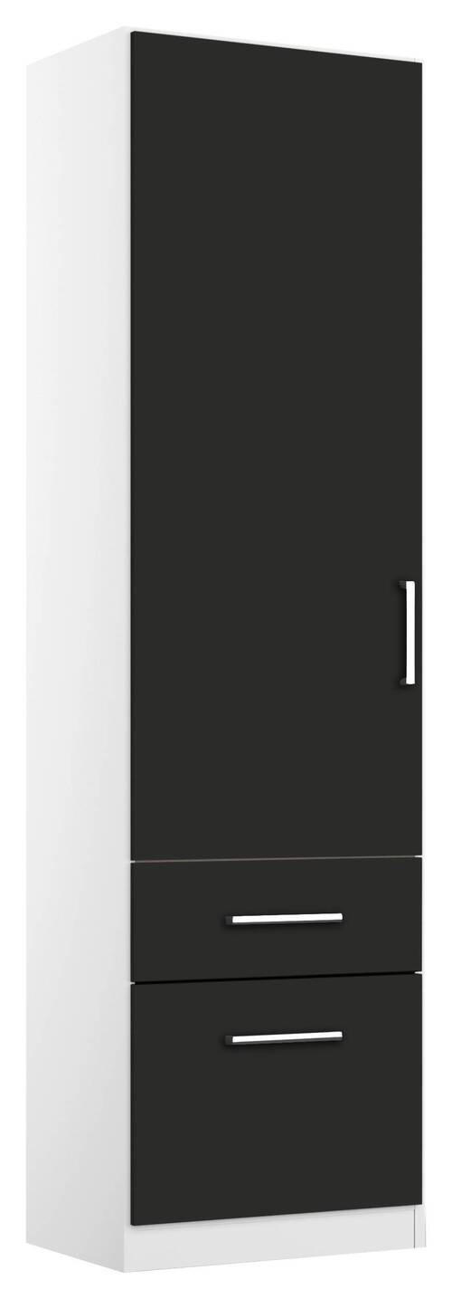 DREHTÜRENSCHRANK 47/197/54 cm Grau, Weiß  - Chromfarben/Weiß, MODERN, Holzwerkstoff/Kunststoff (47/197/54cm) - Rauch Möbel