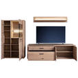 WOHNWAND 3-teilig  in Eichefarben  302/179/50 cm  - Eichefarben/Anthrazit, KONVENTIONELL, Glas/Holz (302/179/50cm) - Cantus
