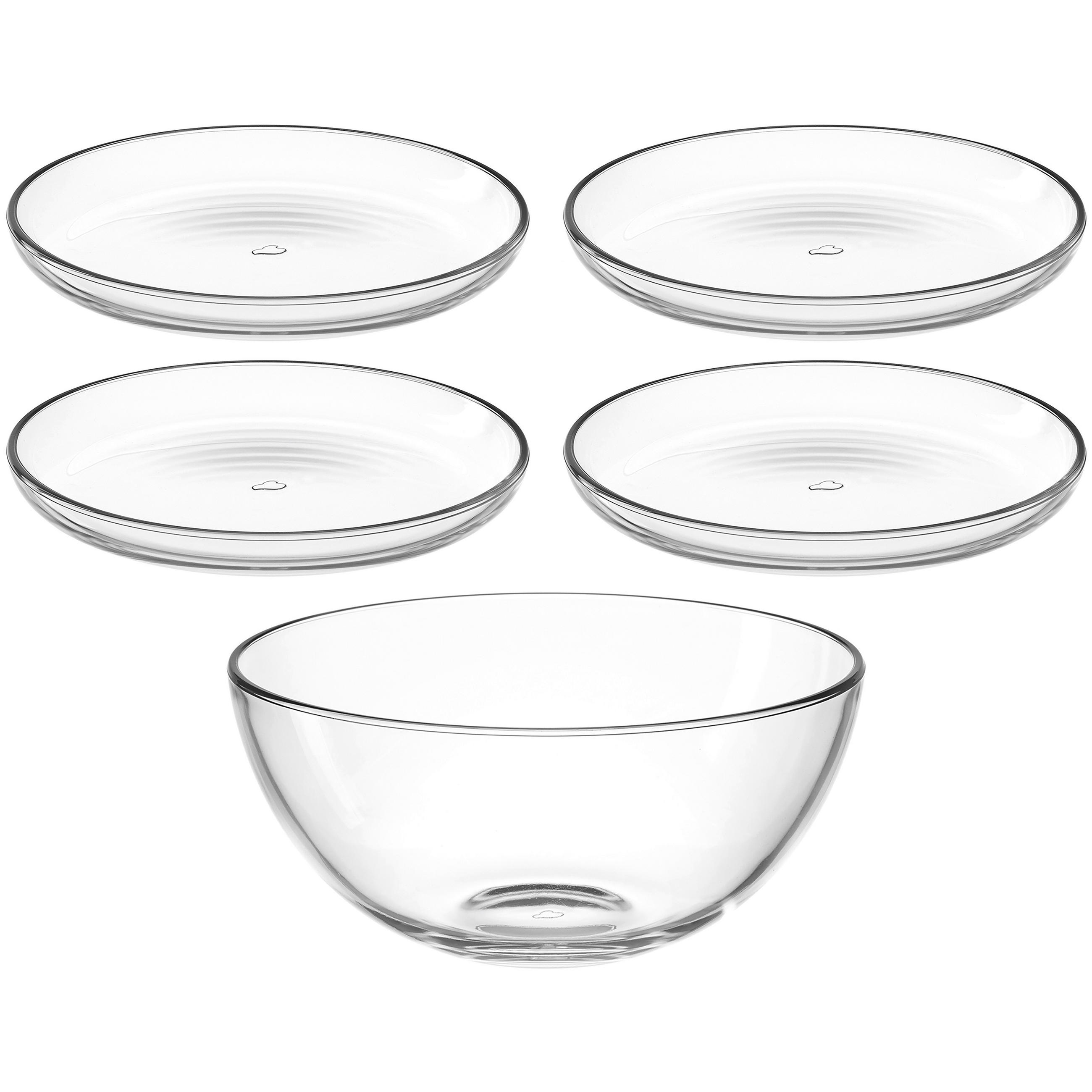 SCHÜSSELSET Cucina 5-teilig  - Transparent, Design, Glas (22,00/12,00/22,00cm) - Leonardo